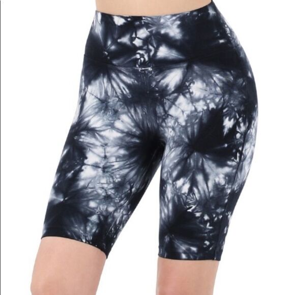TIE Dye Soft Navy Biker Shorts - Picture 1 of 2